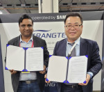 ERANGTEK signed a memorandum of understanding with India‘s VVDN Technologies for development and production cooperation on the 6th at CES 2023 (From left) Puneet Agarwal, CEO of VVDN, Lee Jae Bok, ERANGTEK CEO.
