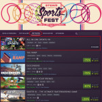 앱노리의 ‘올인원 스포츠 VR’ 게임이 ‘스팀 스포츠 페스트(Steam Sports Fest)’에 참가해 행사 마지막 날인 5월 22일(현지시간) 현재 전체 스포츠 게임 중 Top Rated 부분 1위에 올랐다 Steam Sports Fest_ TOP RATED분야 1위