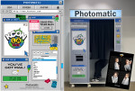 왼쪽부터 KCON LA 2023 x Photomatic 애프터 팝업의 키비주얼 포스터, 포토 부스, 포토 부스 프레임