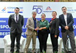 Pictured from left: Cristian Rucavado, Vice Minister of Economy, Industry and Commerce, Government of Costa Rica; Manuel Rojas, Training Specialist, Dole/Standard Fruit Company of Costa Rica; Raquel Alfaro, Social Welfare Supervisor, Dole/Standard Fruit Company of Costa Rica; Silvia Castro, President, AmCham; Juan Carlos Chavarría, Vice President, AmCham. (Photo: Business Wire)