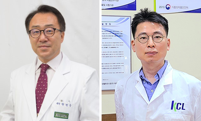왼쪽부터 건국대학교 수의대 한진수 교수와 이재원 박사 연구팀이 국제 학술지 아시아 남성학 저널에서 2020 우수논문상을 수상했다
