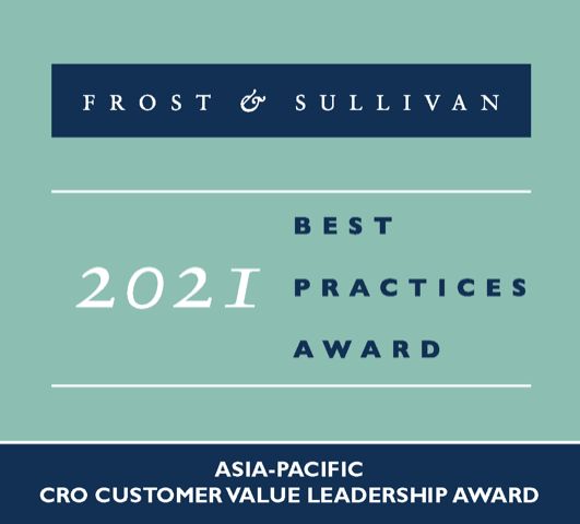 아방스 클리니컬이 고객 가치 리더십 부문에서 프로스트 앤드 설리번 2021 아시아-태평양 CRO 최고기업상을 받았다