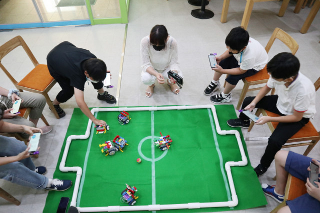 남북 단일팀 로봇 축구 대회