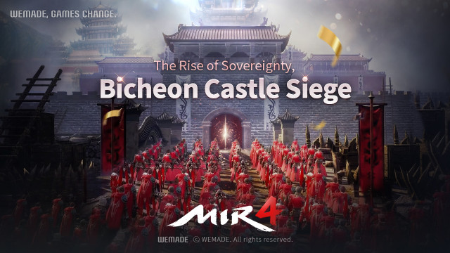 Wemade updates its masterpiece MMORPG MIR4’s core PvP battle content, Bicheon Castle Siege.