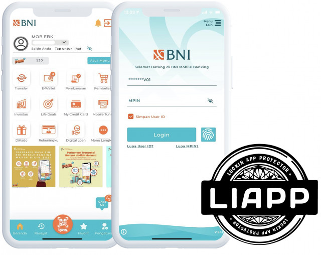 LIAPP이 적용된 BNI 모바일 뱅킹 애플리케이션