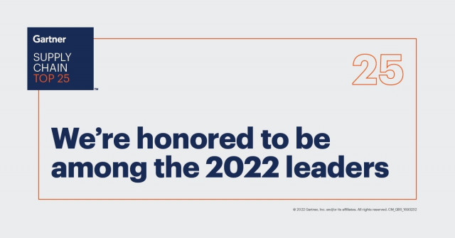 슈나이더 일렉트릭이 가트너가 선정한 2022 공급망 관리 상위 25위 기업에서 2위를 기록했다