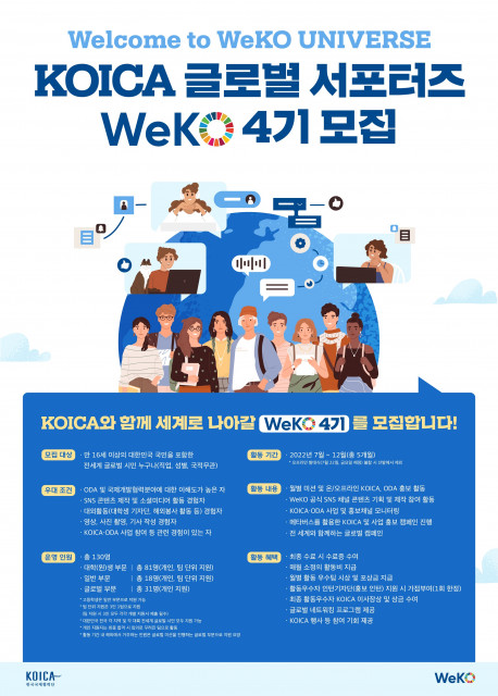 코이카 글로벌 서포터즈 위코(WeKO) 4기 모집 포스터
