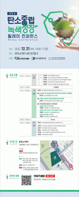 ‘한국지방행정연구원-2050탄소중립녹색성장위원회’ 제1차 탄소중립 녹색성장 릴레이 컨퍼런스
