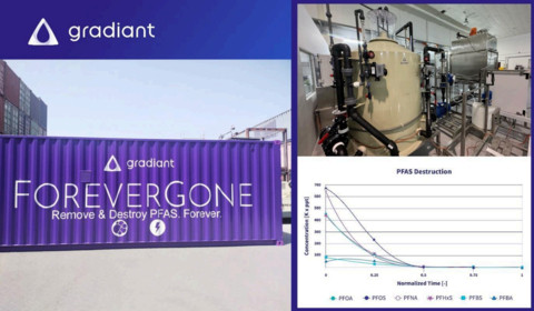 Gradiant’s ForeverGone all-in-one solution and testing data for industrial wastewater (Photo: Business Wire)