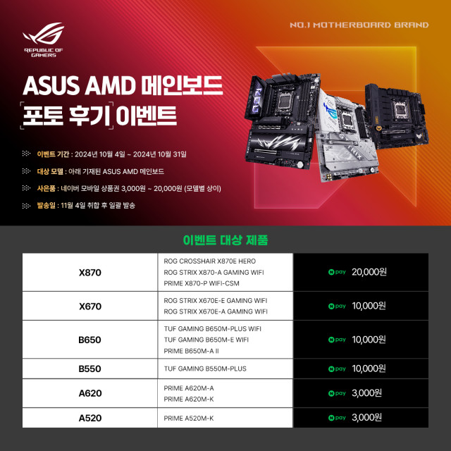 ‘에이수스 AMD 메인보드 포토 후기 이벤트’ 포스터