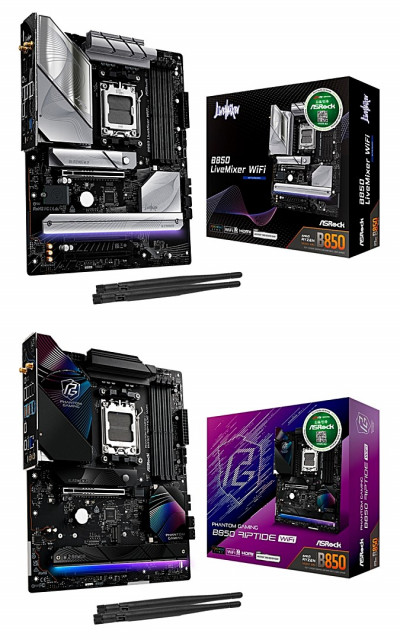 대원씨티에스가 B850 칩셋 기반의 신제품 메인보드 2종 ASRock B850 LiveMixer WiFi와 ASRock B850 Riptide WiFi를 출시했다. AMD Ryzen 9000 및 7000 시리즈 CPU 성능을 극대화할 수 있는 메인보드다. 안정성과 확장성을 바탕으로 다양한 작업 환경에서 탁월한 성능을 발휘할 수 있도록 설계됐다