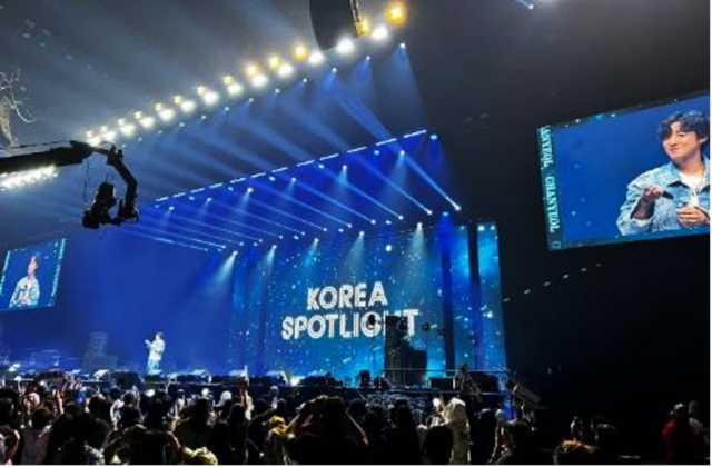 2023년 한국콘텐츠진흥원 주관 ‘K-콘텐츠 엑스포’에서 진행된 K-pop 콘서트 모습