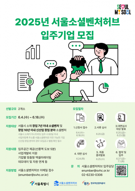 ‘서울소셜벤처허브 입주 기업 모집’ 공식 포스터(제공 : 서울소셜벤처허브)