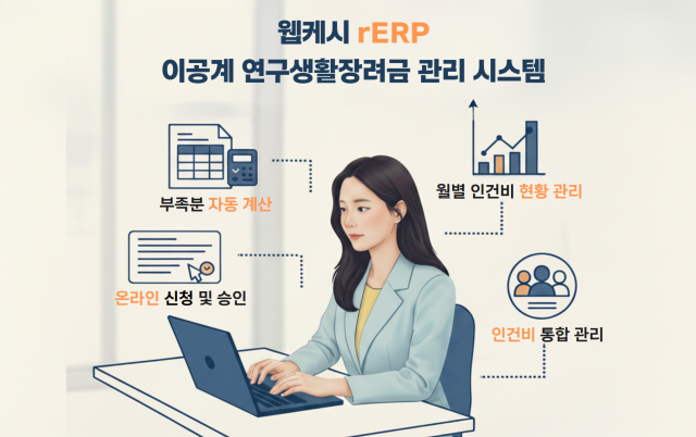 웹케시 rERP가 한국형 스타이펜드 전용 시스템을 구축해 연구기관·학생연구원의 장려금 관리 효율성을 강화한다