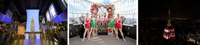 The Empire State Building Holiday Celebrations Include: Radio City Rockettes 100th Anniversary Exhibits, Visits from Santa, Holiday Décor, Movie Screenings, Pop-ups, Lightings, and More