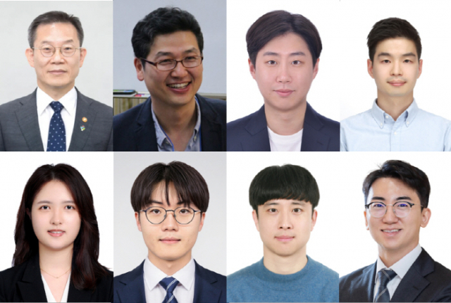 왼쪽 상단에서 시계 방향으로 서울대학교 전기정보공학부 이종호 교수, 전기정보공학부 김재준 교수, 전기정보공학부 이경민 박사과정, 전기정보공학부 유상우 박사과정, 첨단융합학부 정규원 교수, 전기정보공학부 박진우 박사, 전기정보공학부 구륜한 박사후연구원, 전기정보공학부 신훈희 박사과정