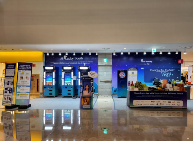 스타필드 코엑스몰 지하 1층 팝업존에서 운영된 스위트앤데이터 AI 포토부스 팝업 전경