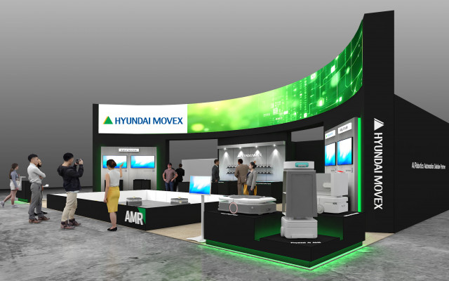 현대무벡스는 3월 4일부터 6일까지 코엑스에서 열리는 ‘AW 2026’에 참가해 AI·로봇 기술이 적용된 스마트 물류 솔루션을 선보인다. 현대무벡스 부스 조감도(제공: 현대무벡스)
