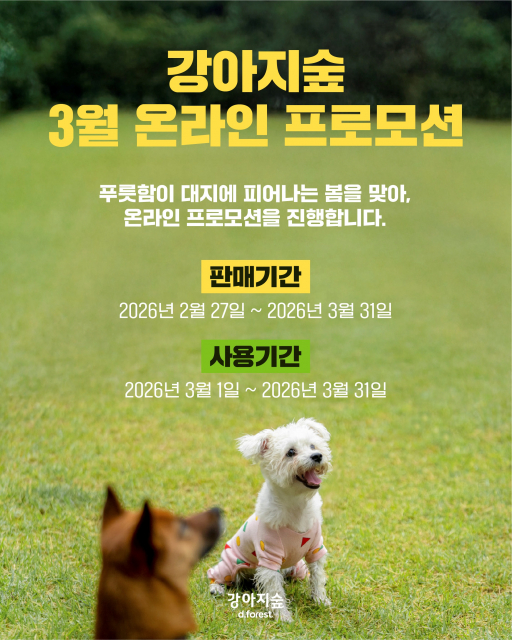 강아지숲 3월 온라인 프로모션 포스터