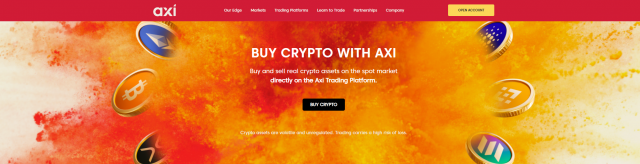 Axi는 Buy Crypto 서비스를 통해 18년 이상의 업계 경험을 바탕으로 원활하고 사용자 친화적인 솔루션을 제공하고 자 한다(이미지 출처: Axi 웹페이지)
