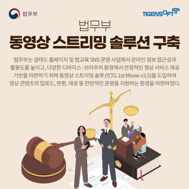 티젠소프트, 법무부 동영상 스트리밍 솔루션(TG 1st Movie) 구축