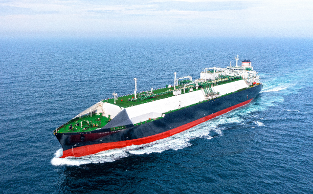 HD현대삼호에서 건조해 2024년 인도한 17만4000세제곱미터(㎥)급 LNG운반선의 시운전 모습