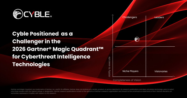 Cyble Named a Challenger in the 2026 Gartner® Magic Quadrant™ for Cyberthreat Intelligence Technologies