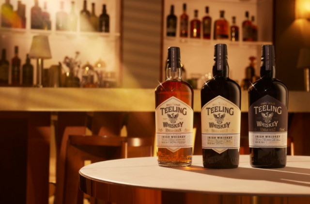 Three expressions of Teeling Irish Whiskey: Single Grain, Small Batch and Single Malt
