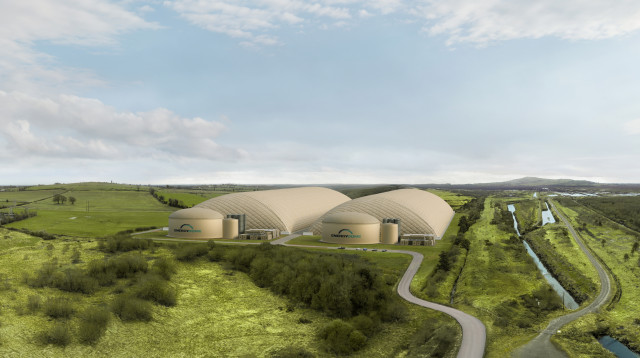 Rendering of Energy Dome’s CO2 Battery project near Rhode, County Offaly, Ireland.