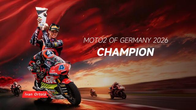 QJMOTOR 소속 이반 오르톨라 선수가 독일 Moto2에서 우승을 차지했다