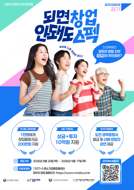 ‘모두의 창업’ 2차 모집 포스터(제공=경기창조경제혁신센터)