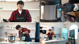 정호균 셰프가 인스턴트팟 랜선 쿠킹 클래스를 진행하고 있다