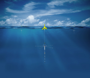 Artist’s impression of a SonoFlash sonobuoy at sea