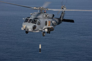 ALFS dipping sonar on MH-60R helicopter © Lockheed Martin