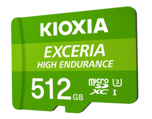 키오시아가 고해상도 비디오 연속 녹화에 적합한 대용량 512GB ‘High Endurance 마이크로SD 메모리 카드’를 출시했다