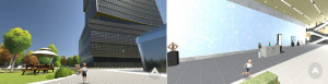경기신용보증재단 신사옥의 내외관을 메타버스 내에 제작 및 적용한 모습(제공: 누라임게임즈)