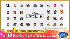 ‘디즈니 픽셀 RPG’ 100만 다운로드 돌파 기념 비주얼(© Disney. Published by GungHo Online Entertainment, Inc.)