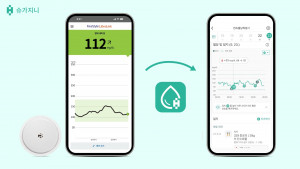 프리스타일 리브레 2와 헬스투싱크의 슈가지니 앱 데이터 공유