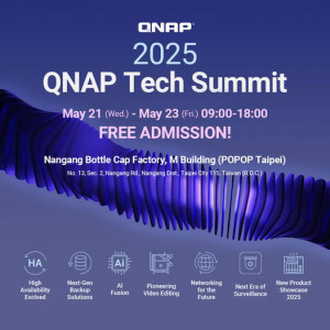 큐냅(QNAP)은 대만에서 열리는 글로벌 기술 박람회 COMPUTEX 2025 기간에 맞춰 QNAP Tech Summit 2025를 개최한다고 밝혔다. Tech Summit 행사는 COMPUTEX와 연계해 운영되는 특별 무대로, 5월 21일부터 23일까지 타이베이 Nangang Bottle Cap Factory 지역의 M Building (POPOP Taipei)에서 단독 전시 공간으로 진행된다