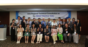 UNV-GVI 아시아 지역 기술 자문회의 참석자들이 기념 촬영을 하고 있다(사진=한국중앙자원봉사센터)