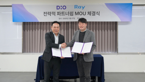 글로벌 임플란트 전문기업 디오(대표 김종원·이하 디오)가 지난 27일 CT 등 영상 진단 의료장비 전문기업 레이와 글로벌 시장 확대를 위한 전략적 업무 협약(MOU)을 체결했다고 밝혔다. 왼쪽부터 디오 김종원 대표, 레이 이상철 대표