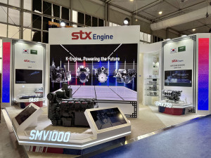 사우디 ‘WDS 2026’ 전시회 STX엔진 부스 전경