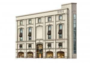 하이엔드 라이프스타일을 제안하는 인피니가 송지혜 작가와의 협업을 통해 청담 본사의 드로잉을 선보였다