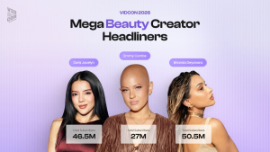 비드콘2026 뷰티 크리에이터 헤드라이너 3인. 왼쪽부터 Doris Jocelyn, Emmy Combs, Brianda Deyanara