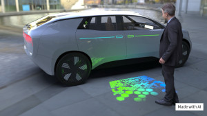 인피니언과 발레오가 레이저 빔 스캐닝 기반 그라운드 프로젝션 모듈에 MEMS 기술을 적용해 외장 커뮤니케이션과 V2X 기반 안전 기능을 확장하는 솔루션을 선보인다