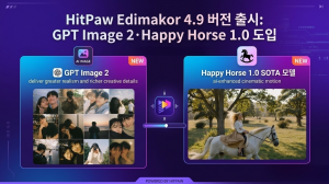 HitPaw Edimakor 4.9 버전 출시… GPT Image 2·Happy Horse 1.0 도입으로 AI 영상·이미지 생성 성능 대폭 강화