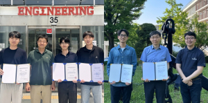 왼쪽부터 백승준 서울대 건설환경도시공학부 박사과정생, 박용성 서울대 건설환경도시공학부 교수, 황원재 서울대 건설환경도시공학부 학생, 전재윤 서울대 건설환경도시공학부 학생, 송승우 서울대 조선해양공학과 석박통합과정생, 장창환 서울대 조선해양공학과 박사(현 한화오션 전문위원), 김도균 서울대 조선해양공학과 교수