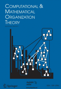 사회성과인센티브(SPC) 데이터를 활용한 연구가 게재된 국제 SSCI 학술지 ‘Computational and Mathematical Organization Theory’ 표지