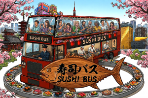세계 최초로 2층 버스에서 회전초밥을 즐기는 ‘SUSHI BUS’