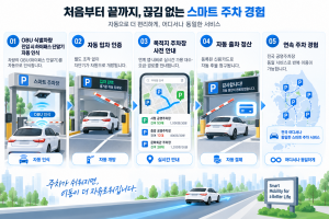 스마트 주차 협력 구조. 대흥정보(주관·공급·운영) + 한국도로공사 EX(하이패스 OBU 식별 정보 제공 협의 중) + 지자체 공영주차장(수요처·실증)